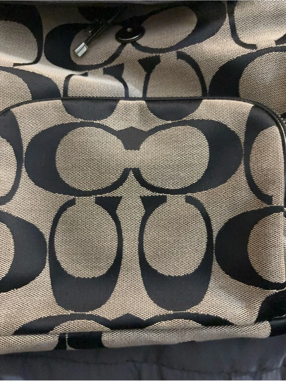 Coach Signature Canvas Backpack in Tan and Black Y2K A1361-F21928